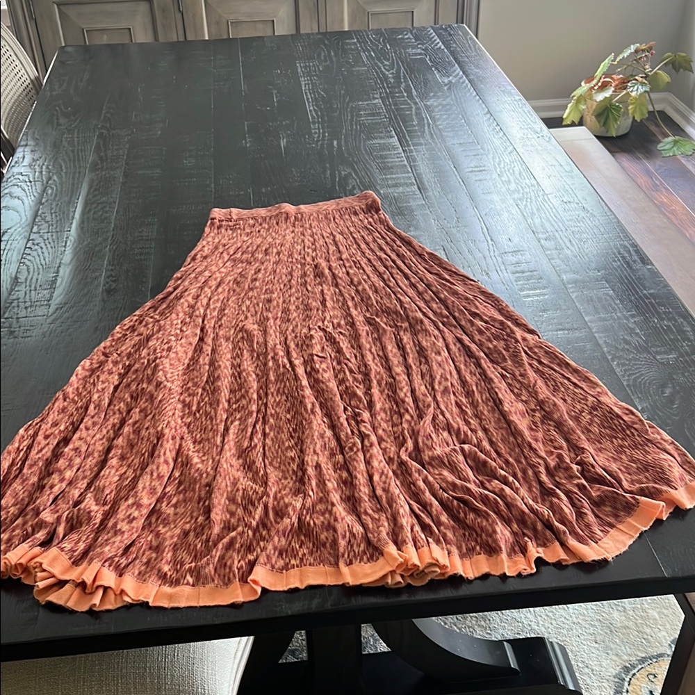 Free People A-Line Skirt in Rust and Peach
